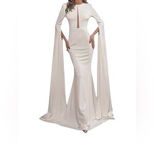 Women’s Extra-Long Split Sleeve Evening Maxi Dress Size S